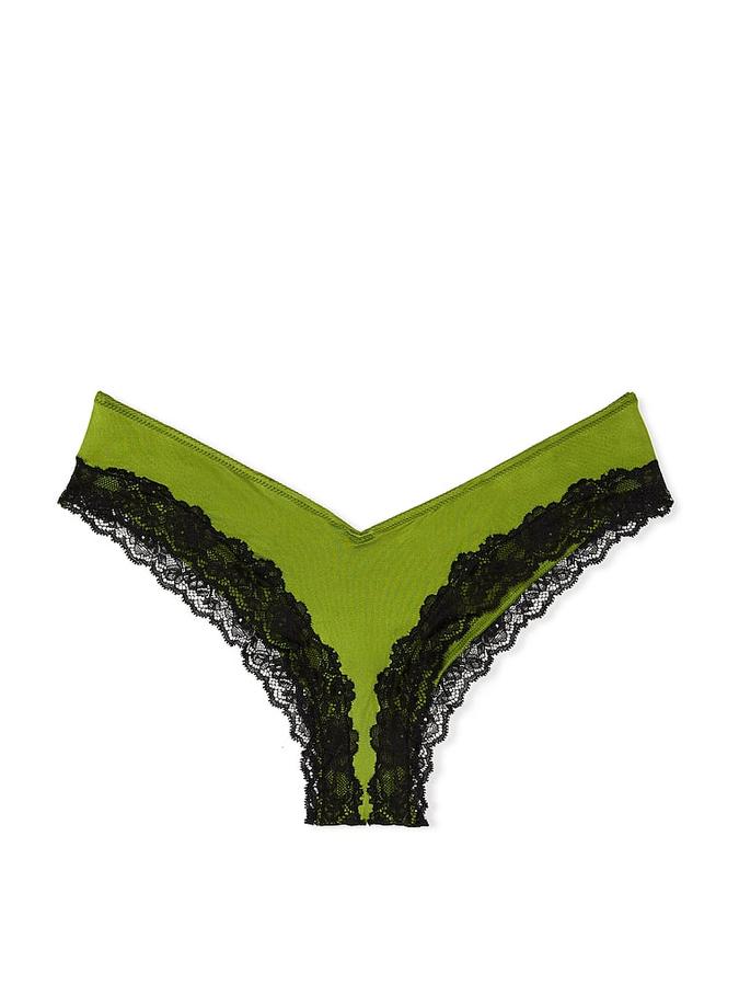 Lace-Trim High-Leg Cheeky Panty image number 2