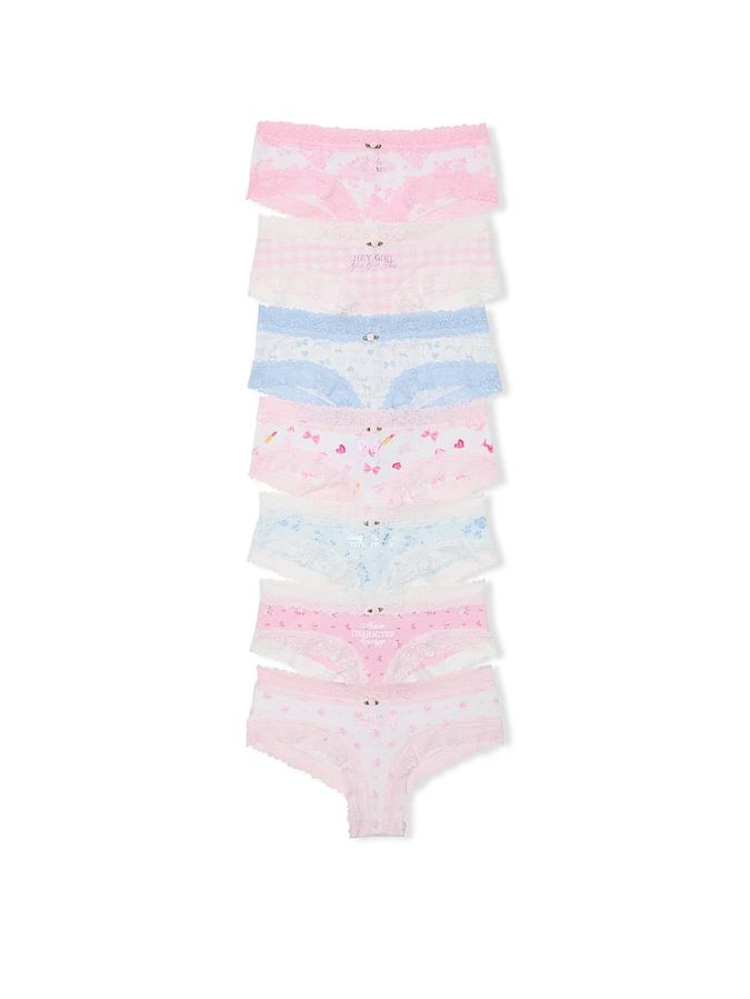PINK x LoveShackFancy Days of the Week 7-Pack Cheeky Panties image number 0