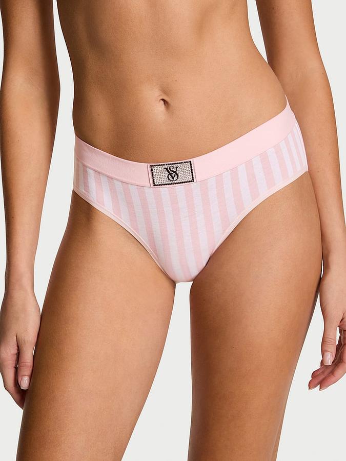 Logo Cotton Shine Patch Hiphugger Panty