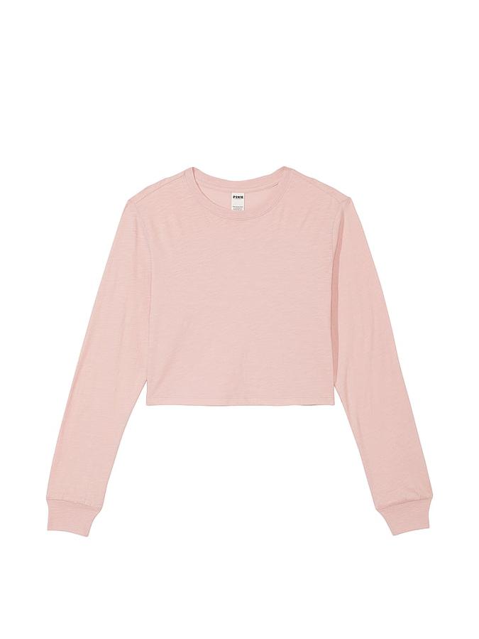 Premium Cotton Cropped Long-Sleeve T-Shirt image number 2