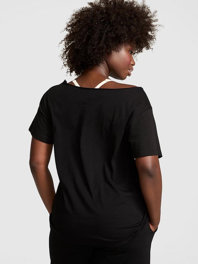 Campus Cotton Off-The-Shoulder Tee image number 1