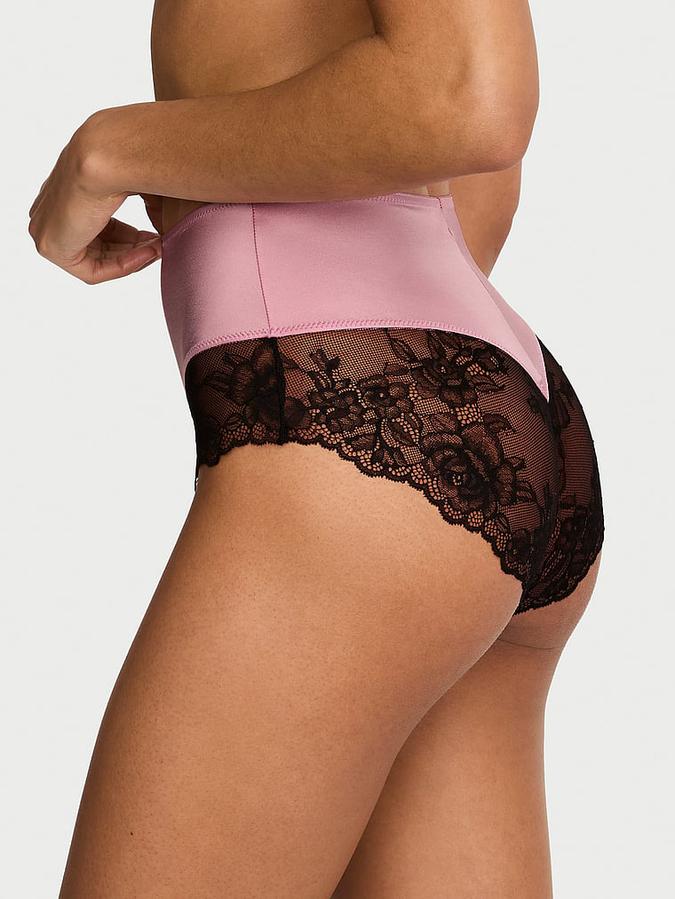 Smooth Lace-Trim High-Waist Brief Panty