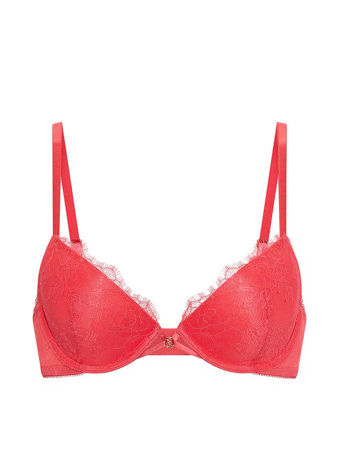 Rose Lace Lightly Lined Plunge Demi Bra image number 2
