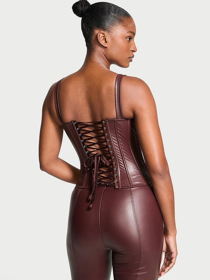 Classic Faux Leather Corset Set image number 1