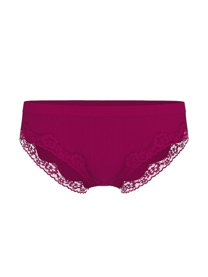 Seamless Rib Lace-Trim Bikini Panty image number 2