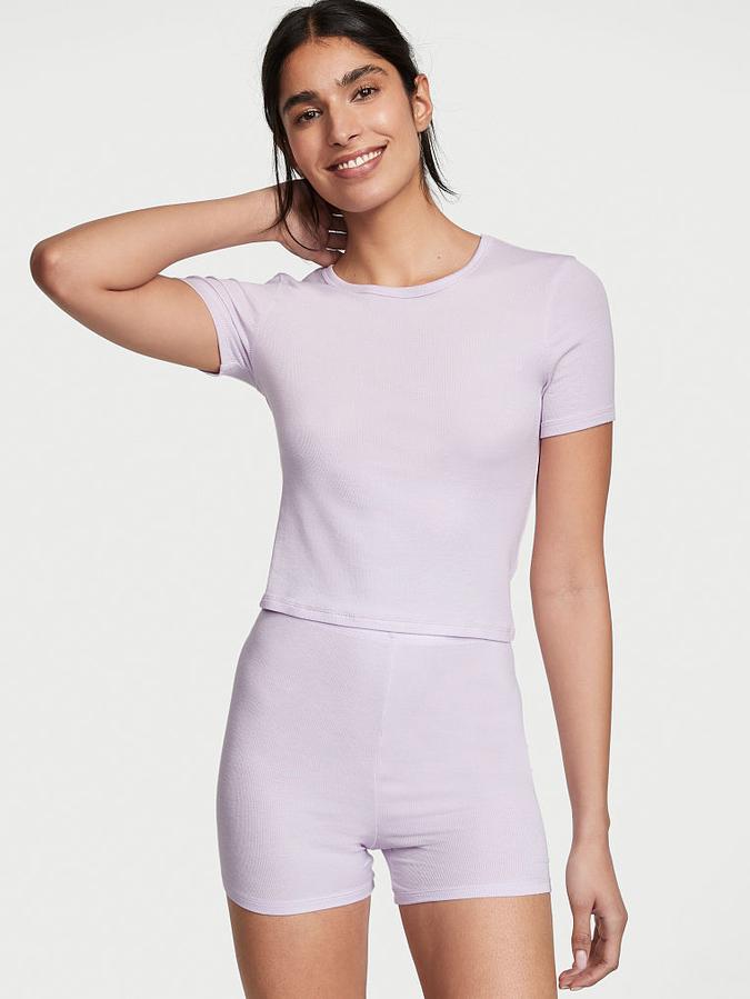 Ribbed Modal Tee Shorts Set image number 0