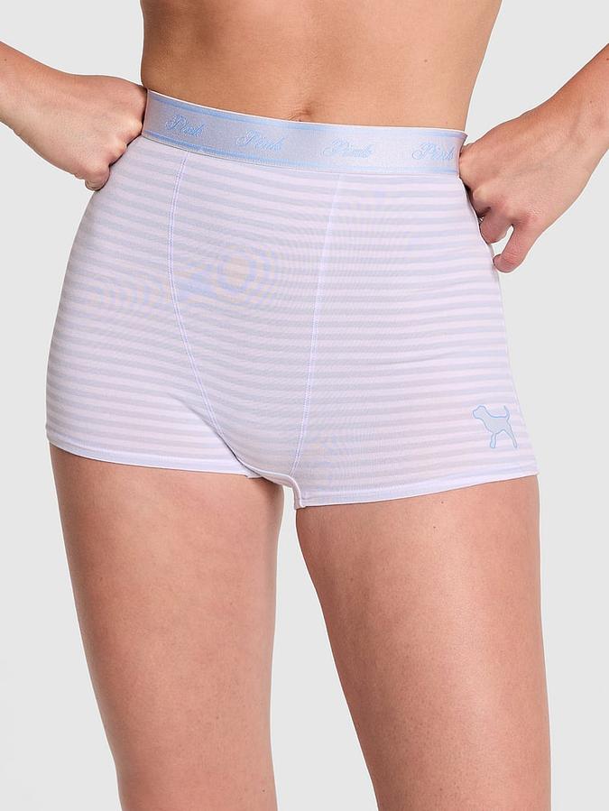 Logo Cotton High-Waist Boyshort Panty