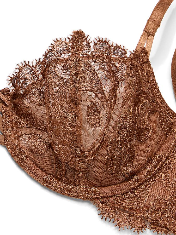 Wicked Unlined Boho Floral Embroidery Balconette Bra image number 3