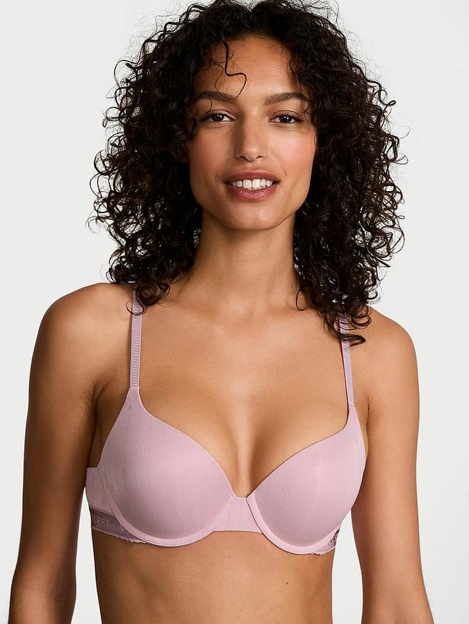 Pointelle Logo Perfect Shape Push-Up Bra image number 0