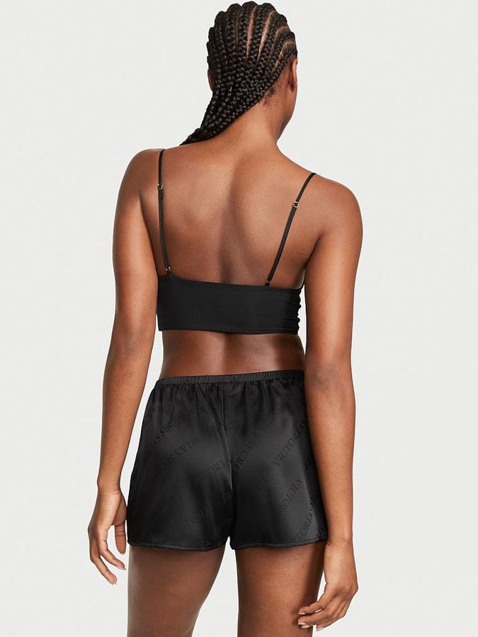 Modal Cropped Cami Satin Shorts Set image number 1