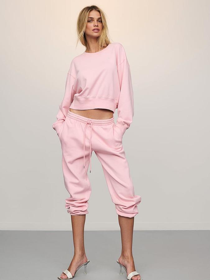 Obsessed Terry Crop Crewneck Sweatshirt image number 2