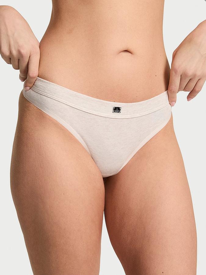Logo Cotton Thong Panty image number 0