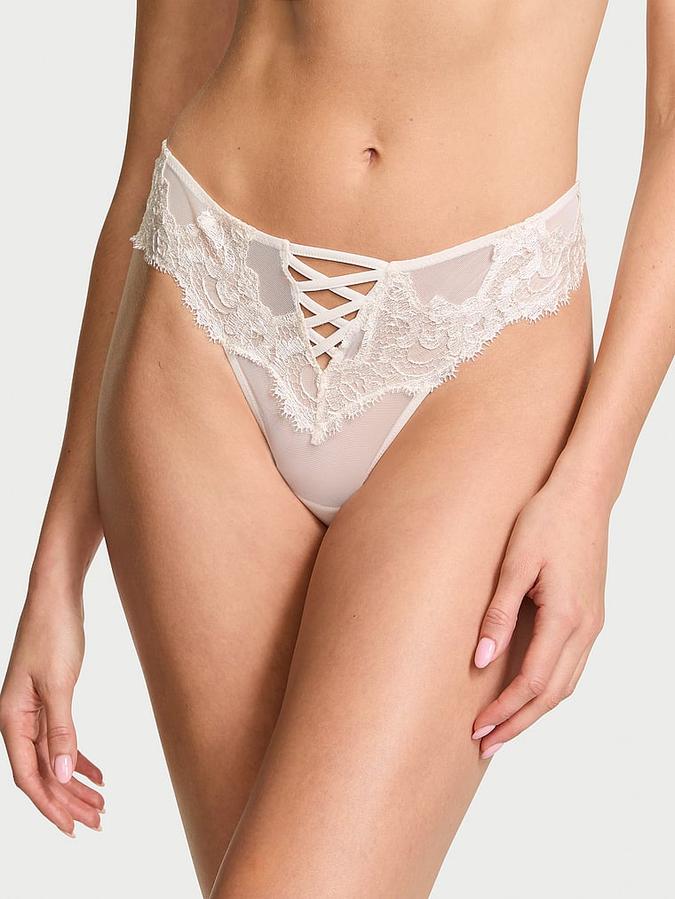 White Boho Floral Embroidery Brazilian Panty Boho Floral Embroidery Brazilian Panty