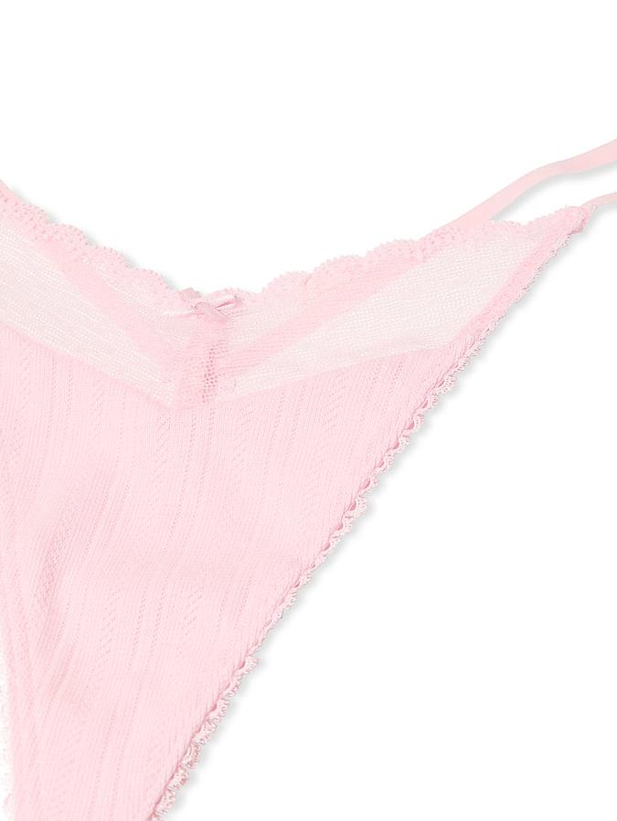 Stretch Pointelle V-String Panty image number 2
