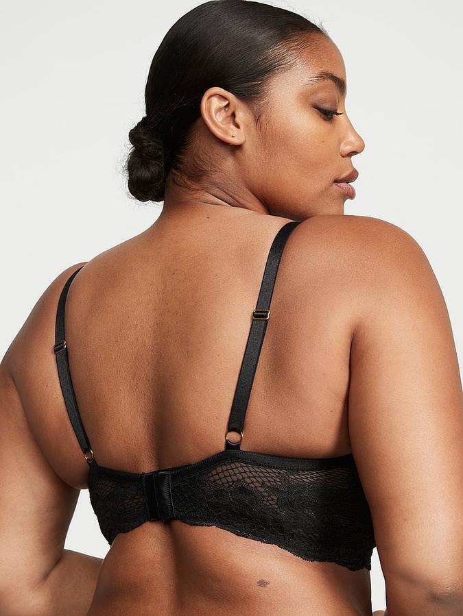 Strappy Fishnet Lace Push-Up Bra image number 1
