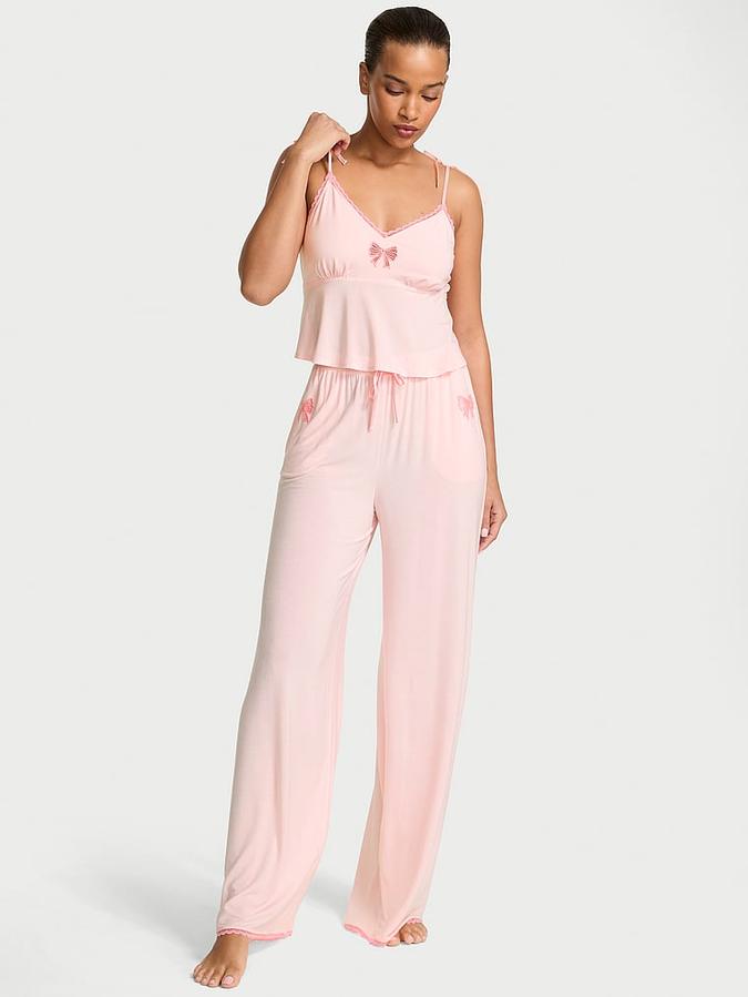 SoSoft&trade; Modal Bow Cami & Wide-Leg Pant Set