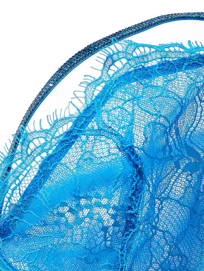 Shine Strappy Unlined Lace Low-Cut Demi Bra image number 3