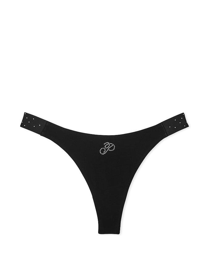 Logo Cotton High-Leg Thong Panty