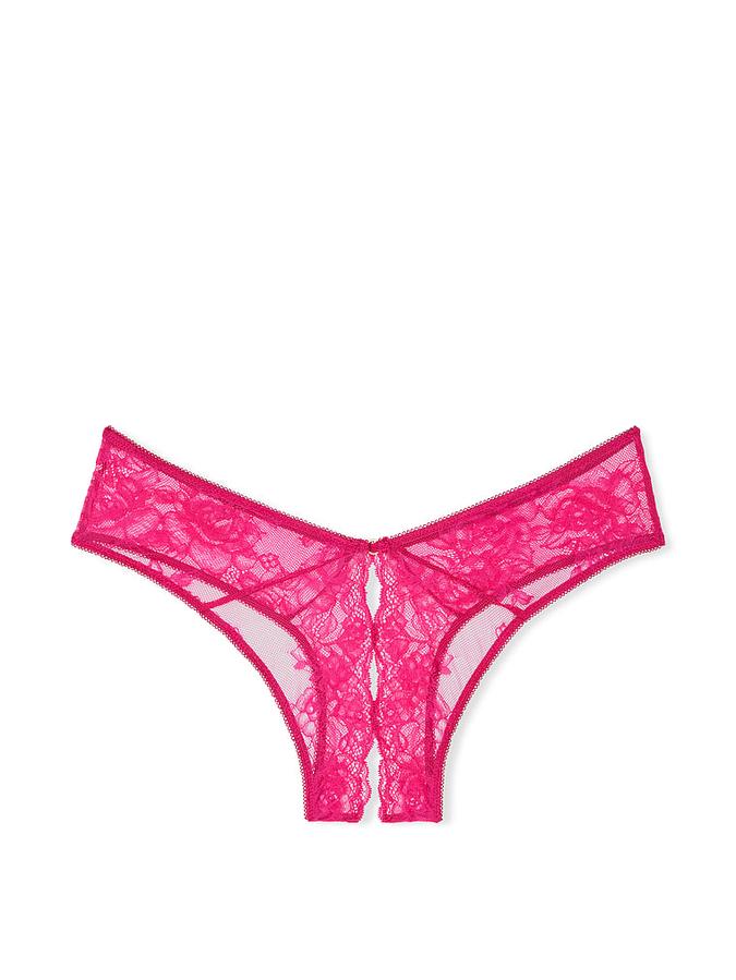 Rose Lace Crotchless Cheeky Panty image number 0