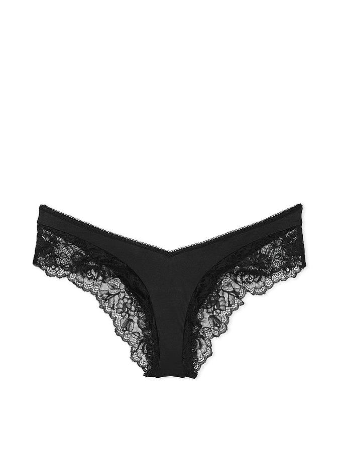 Rose Lace-Trim High-Leg Cheeky Panty image number 2