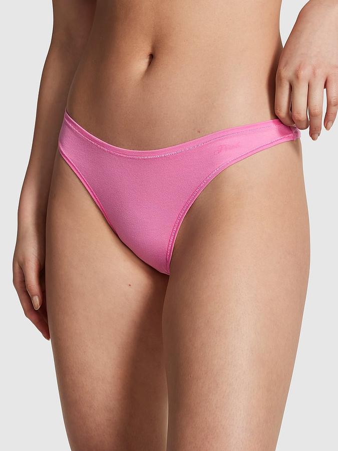 Cotton High-Leg Thong Panty