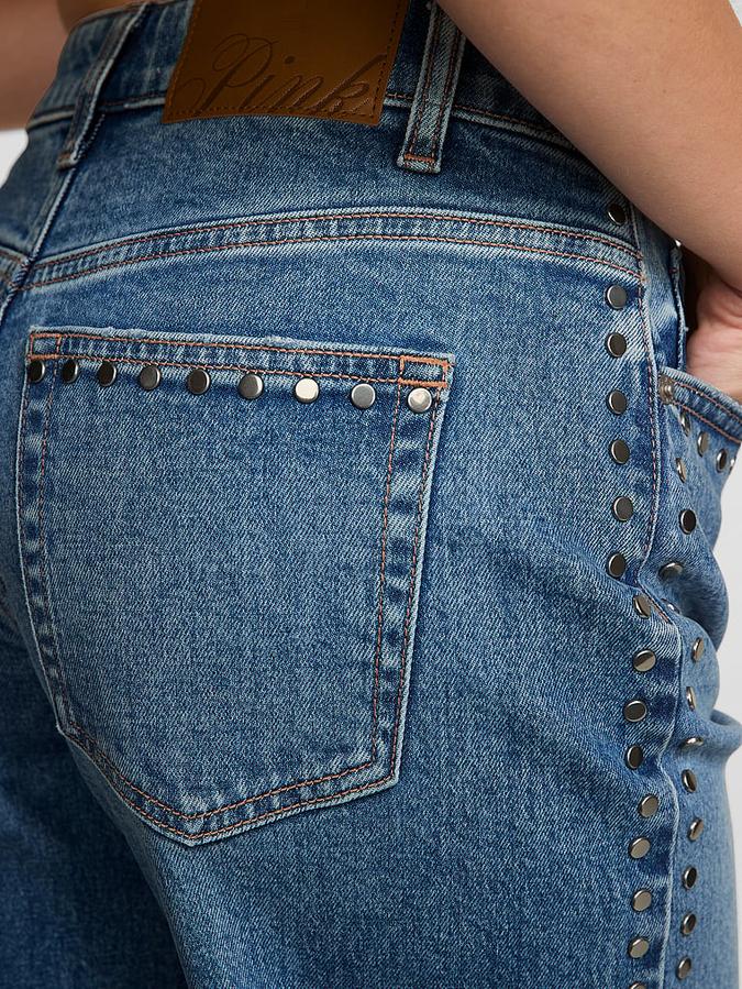 Denim by PINK Mid-Rise Baggy Wide-Leg Jeans image number 4