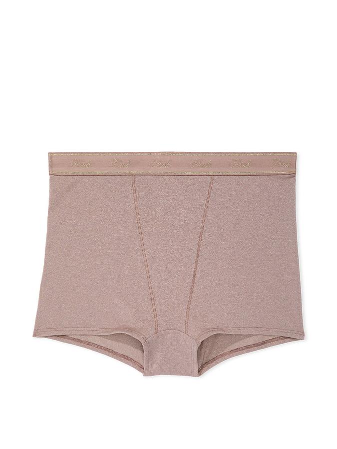 Logo Cotton Shimmer High-Waist Boyshort Panty image number 0