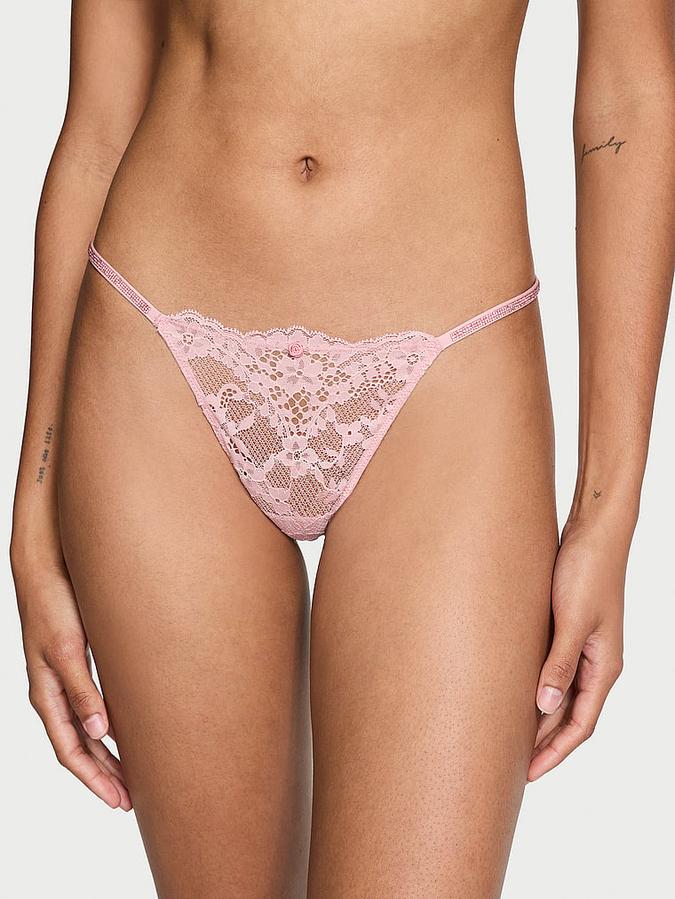 Twinkle Strap Lace V-String Panty image number 0