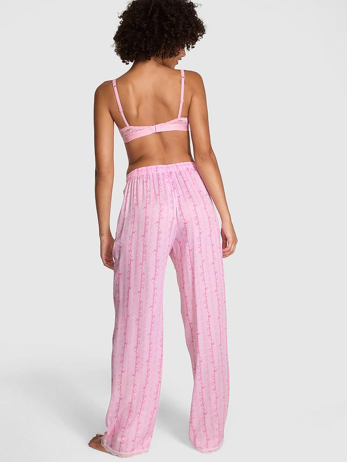 PINK x LoveShackFancy Silky Sleep Pants image number 1