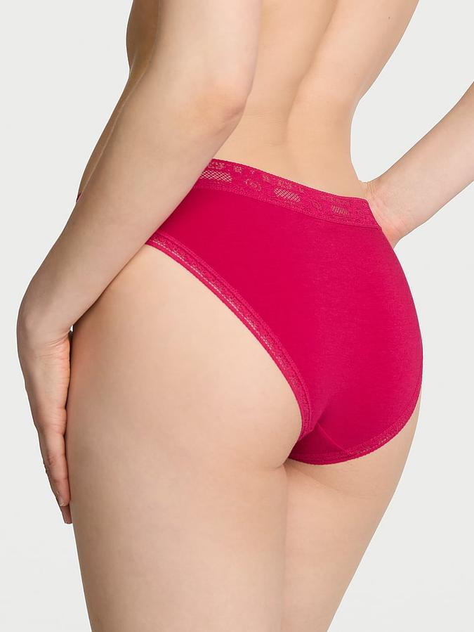 Cotton Lace-Trim Bikini Panty