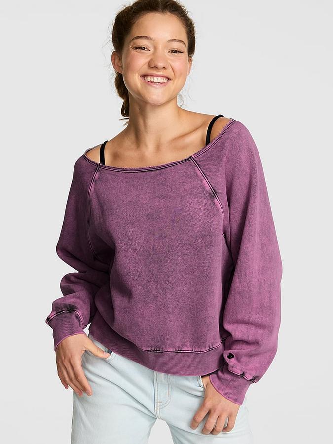 Ivy Fleece Off-The-Shoulder Sweatshirt