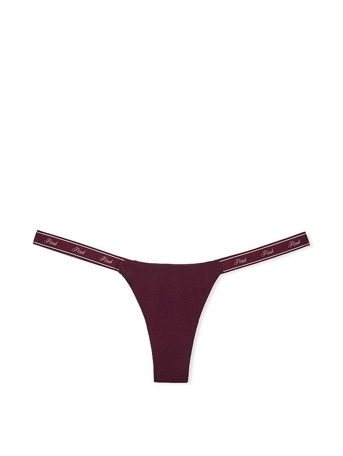 Logo Cotton Micro Thong Panty