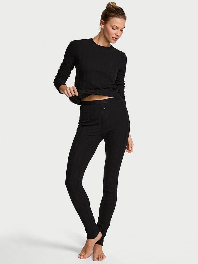 Heart Pointelle Long Pajama Set