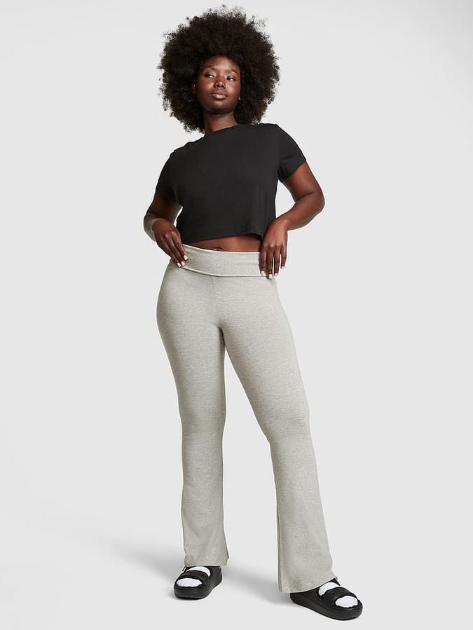 Cotton Foldover Flare Leggings image number 0