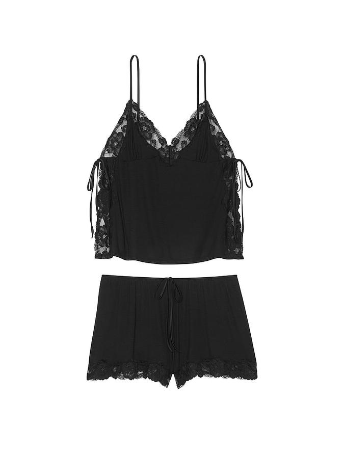 Ribbed Modal & Lace Cami Shorts Set image number 2