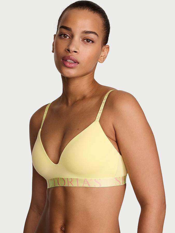 Cotton Exploded Logo Lightly Lined Wireless Bra