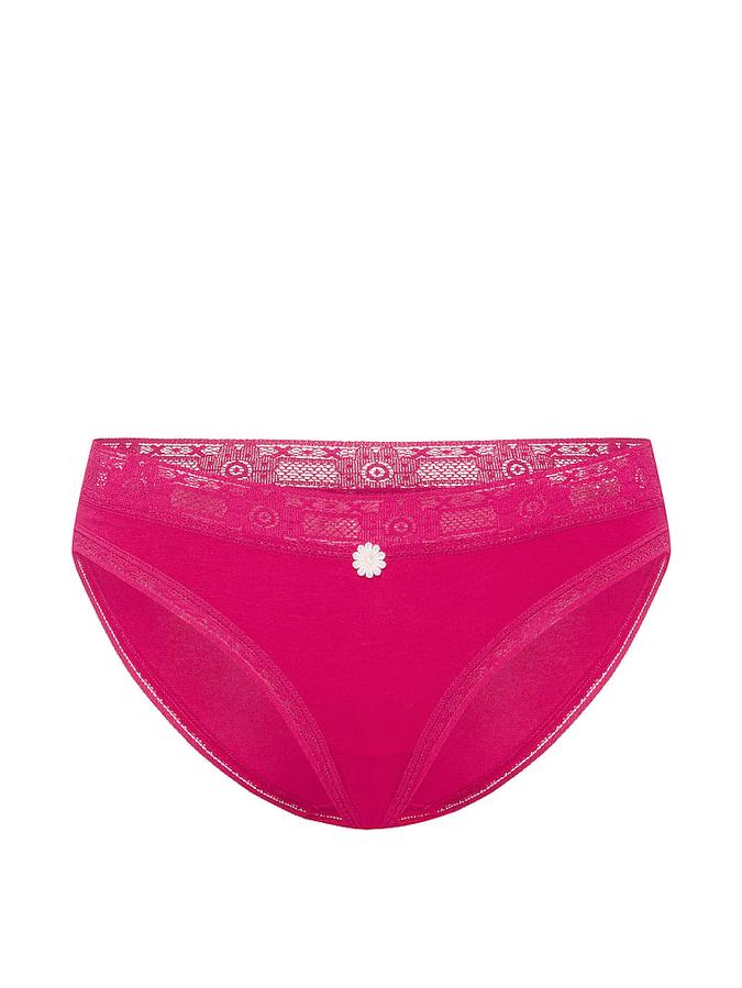 Cotton Lace-Trim Bikini Panty image number 2