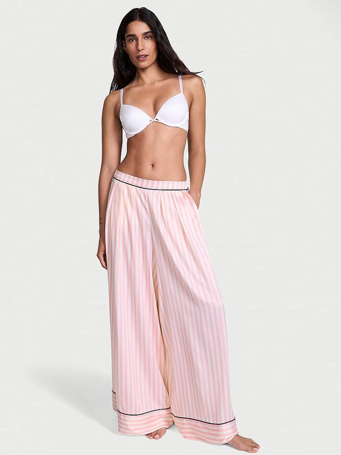 Glazed Satin Palazzo Sleep Pants