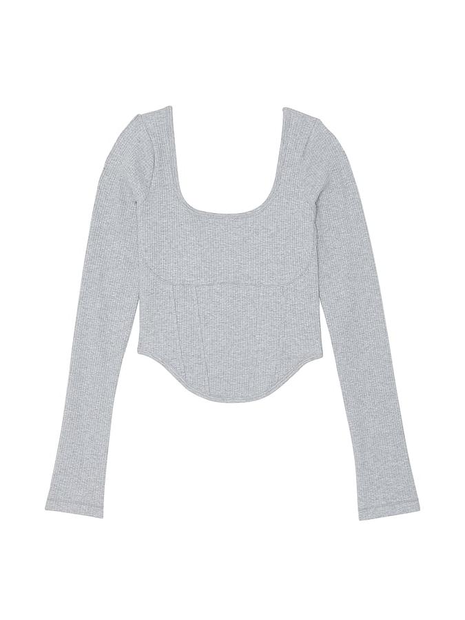 The Cinched Long-Sleeve Corset Top image number 0