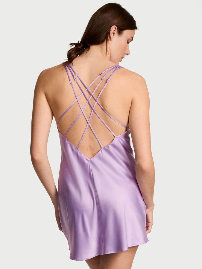 Scattered Shine Strap Satin Strappy-Back Slip image number 1