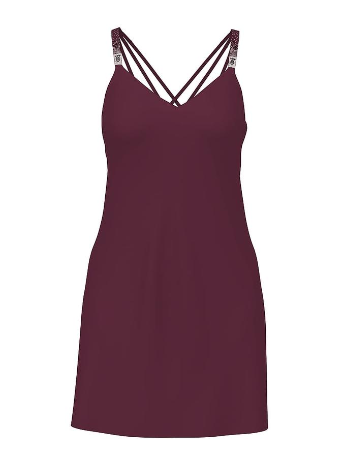 Scattered Shine Strap Satin Strappy-Back Slip