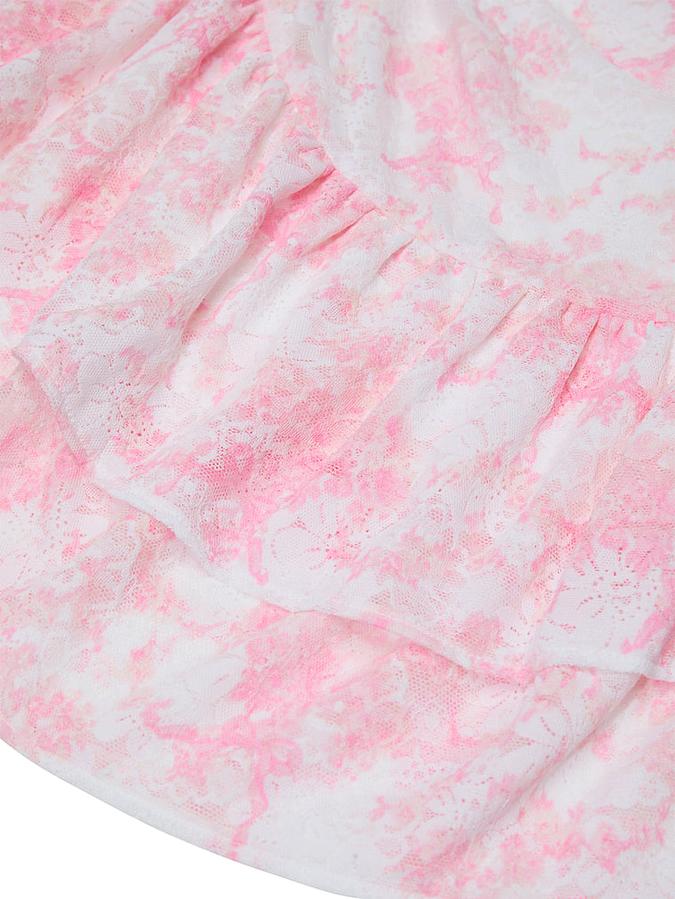 PINK x LoveShackFancy Strapless Lace Mini Dress image number 3