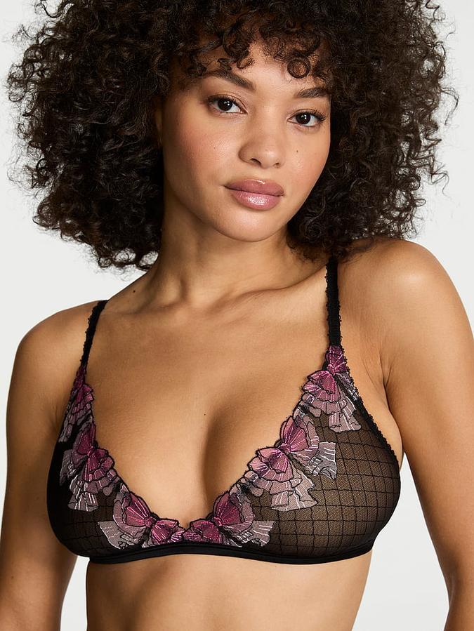 Tease Bow Embroidery Triangle Bralette