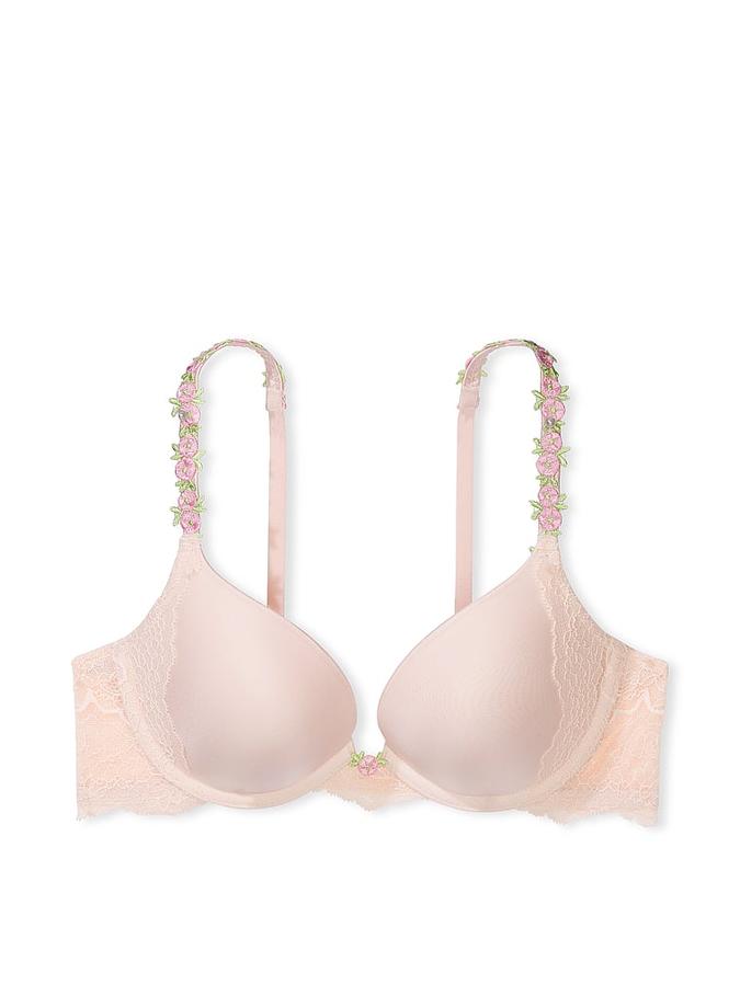 Rosebud Embroidery Smooth & Lace Push-Up Bra image number 2
