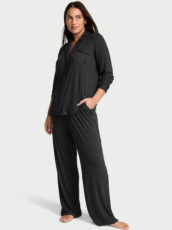 SoSoft Modal&trade; Ribbed Long Pajama Set
