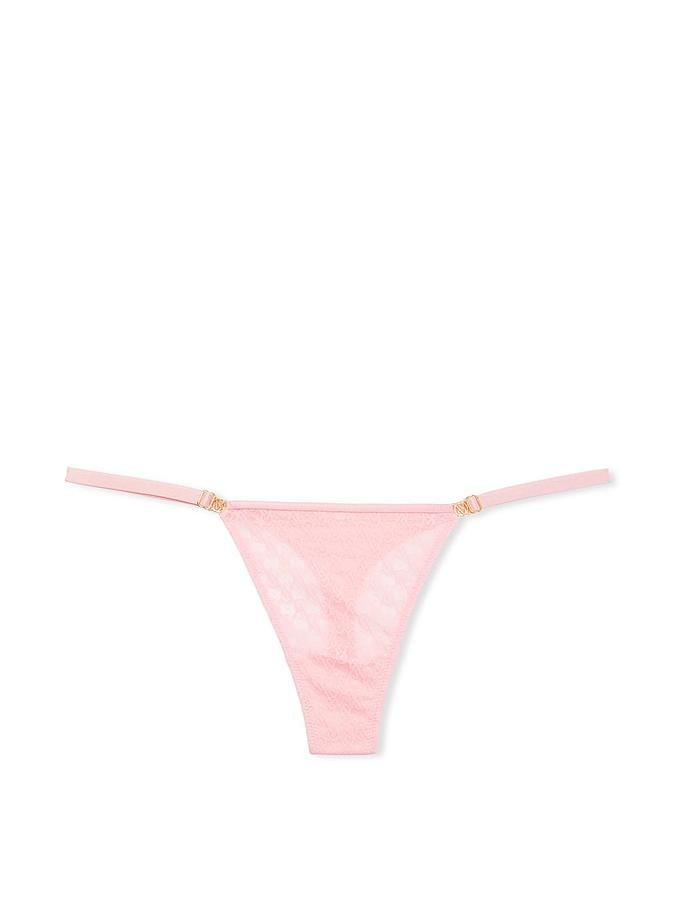 Icon by Victoria's Secret Lace Adjustable String Thong Panty image number 1