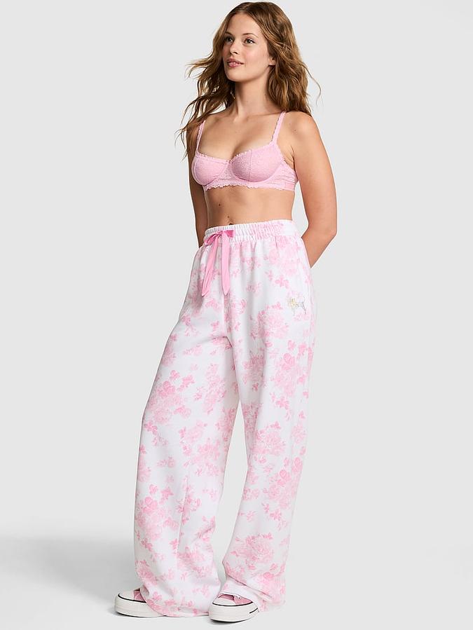 PINK x LoveShackFancy Wide-Leg Sweatpants image number 0