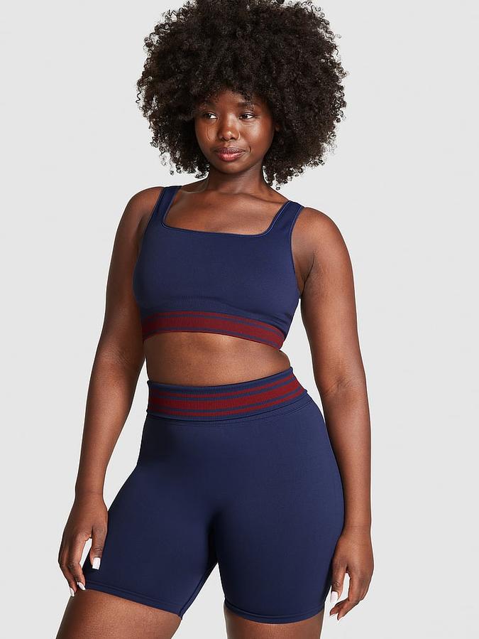 PINK Flip It Seamless Foldover Bike Shorts image number 0