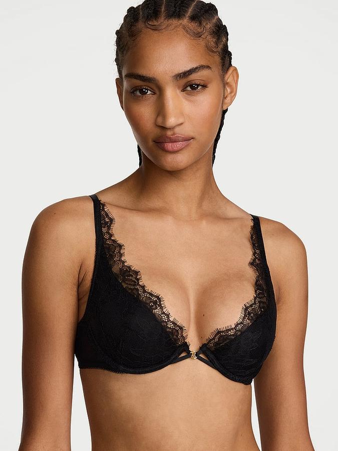Rose Lace Lightly Lined Plunge Bra