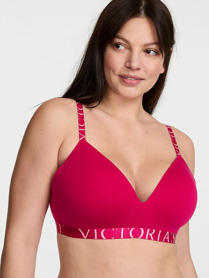 Cotton Exploded Logo Lightly Lined Wireless Bra